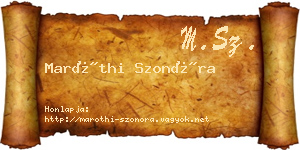 Maróthi Szonóra névjegykártya